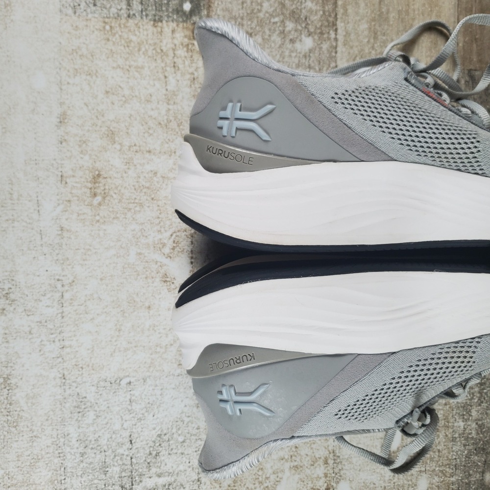 Kuru Atom 2 Mens Shoes Sz 8.5 M Running Dove Gray Bright White Lace Up Sneakers - Picture 8 of 12